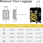 ANNA QUEEN Warning Tape Luggage Cover, Funny Eyes and Yellow Tape Design - Image 5