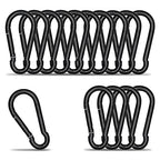 Carabiner Clip Hook, 3.54 inch 15 pcs Black Heavy Duty Spring Snap Hook Key by KINLINK