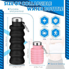 Baderke 2 Pcs Collapsible Water Bottles 17oz Silicone Travel Foldable Portable - Image 2