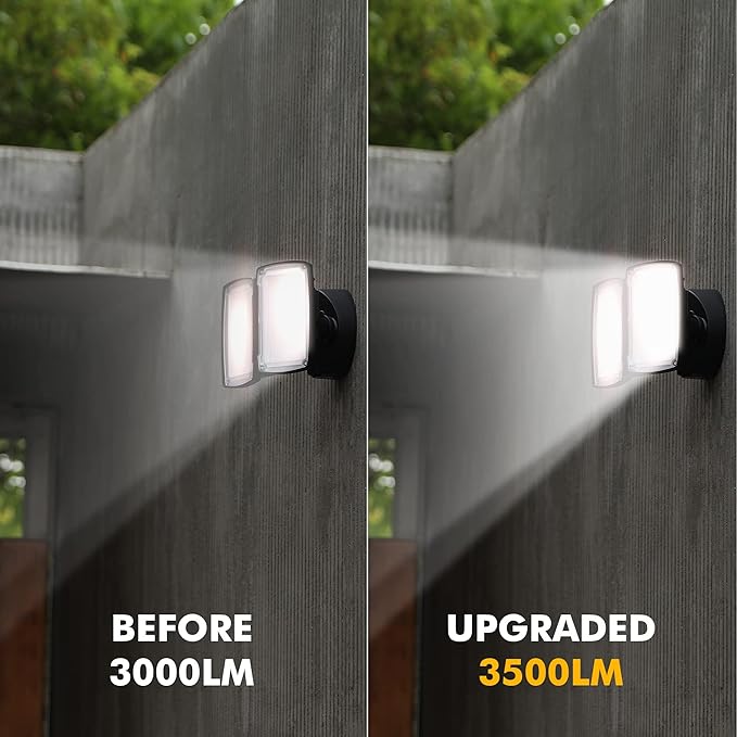 LUTEC 2 Packs LED 3500 Lumen 32W 5000K Integrated Dual-Head Floodlight Outdoor - Image 6