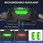azamine LED Headlamp Rechargeable 2Pack, 99000 Lumens Bright Head Lamp - Image 3
