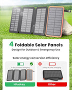 Hiluckey Solar Charger 25000mAh, Outdoor USB C Portable Power Bank - Image 2