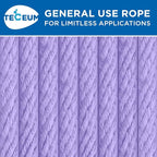 TECEUM Cotton Rope 3/16” – 50 FT – Strong All-Purpose Braided Rope – Natural - Image 9