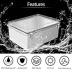 LeMotech Electrical Box, IP67 Waterproof Hinged Clear Cover Stainless Steel - Image 3