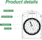 BBTO 9 Pieces Orienteering Compass Hiking Backpacking Camping Compass Map - Image 4