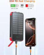 Solar Charger Power Bank, PD 20W Fast Charging External Batter, 40000mAh - Image 4