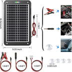 POWOXI 12V Solar Car Battery Charger: 15W Solar Panel Kit Battery Trickle - Image 7