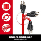 CRAFTSMAN 100 Ft. Indoor/Outdoor Extension Cord 16/3 SJTW, Waterproof Flexible - Image 6