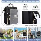 Focdod Backpack for Women 15.6 Inch Laptop Backpack Work Business Backpacks - Image 4