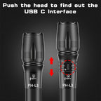 PHIXTON Rechargeable Flashlights High Lumens, USB C Chargeable LED Flashlight - Image 2