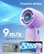 WHATOOK Portable Personal Handheld Fan: High Speed Cooling Fan, 12 Hours - Image 4