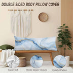 Couch Pillows Decorative Body Pillow Cover Marble, Abstract Marble Blue Gold - Image 4