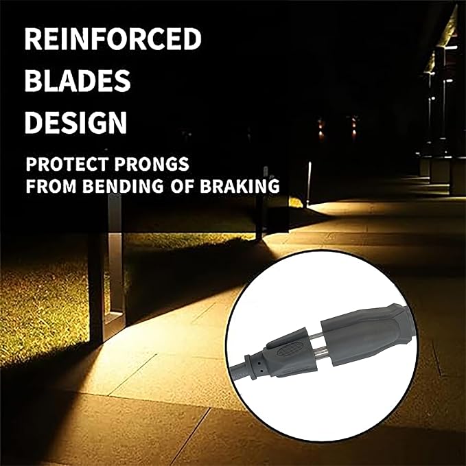 Indoor Outdoor Extension Cord Weatherproof, UL Certified, 16 Gauge 6FT Grey 3 - Image 4
