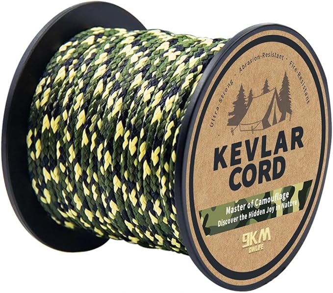 9KM DWLIFE Kevlar Cord – Camo Kevlar Line Ultra-Strong, Lightweight & by 9KMDWLIFE