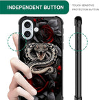 for iPhone 16 Plus Case, Entwined Rose Snake Pattern Graphic Design Girl Boy - Image 5