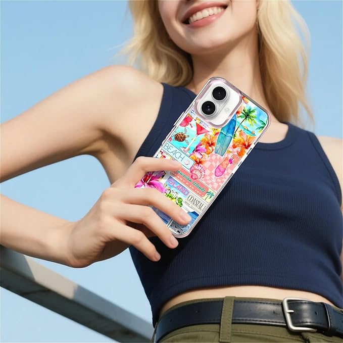 Case for iPhone 16, Coastal Beach Cover Coquette Collage Phone Case Design，for - Image 6