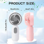 Rossesay 3 Pcs Mini Portable Fan Bulk Cute Handheld Lightweight Small Little - Image 2