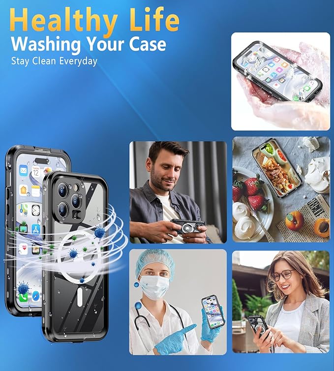 Design for iPhone 15 Pro Max Case Waterproof, Full Body Underwater Dustproof - Image 7