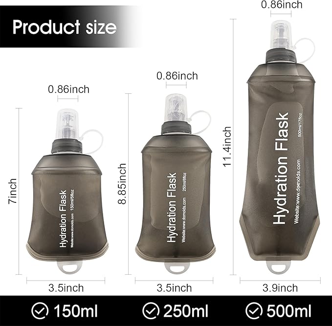 WILDREEDS 250ml Soft Flask, TPU Collapsible Soft Water Bottle - Image 4