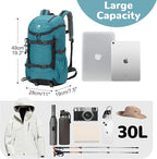 30L Skateboard Backpack for Men Women, Waterproof Hiking Backpack - Image 2