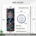 Firmiso 20 oz Tumbler｜Skinny Insulated Travel Mug｜Butterfly Skull Design - Image 5