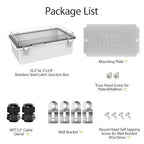 LeMotech Electrical Box, IP67 Waterproof Hinged Clear Cover Stainless Steel - Image 8