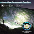 LETMY Rechargeable Flashlights High Lumens, 2 Pack 2000 Lumens Bright LED - Image 2