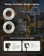 Brightown 2 Pack Solar Rope Lights, Total 78FT 200LED Warm White Solar String - Image 5