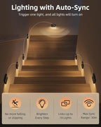 EZVALO 6 Pack Motion Sensor Night Lights, Sync LED Stair Lights Indoor - Image 2