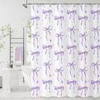 Purple Bow Shower Curtain, Lavender Modern Aesthetic Bowknot by Caheansi