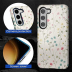for Samsung Galaxy S23 Case, HL2 Beige Flower Branch Hybrid 2 Layer Hard Shell - Image 4