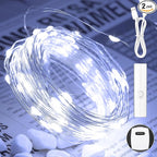 66FT Rechargeable String Lights Battery Operated, Battery Powered Copper Wire by Lakumu