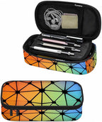 Abstract Lines Pencil Case Organizer Geometric Triangles Fluorescent Neon by Unknown