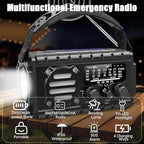 Aivica 20000mah Emergency Radio, SW/NOAA/AM/FM Weather Radio, Solar Powered - Image 7