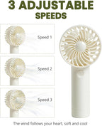 6 Pcs Mini Handheld Fan Bulk, 3 Speed Portable Personal USB Rechargeable Fan - Image 2