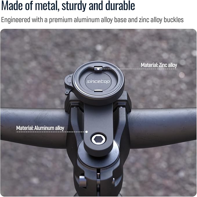 sincetop Universal Bike Phone Mount, Aluminum Stem Cap Phone Holder - Image 8