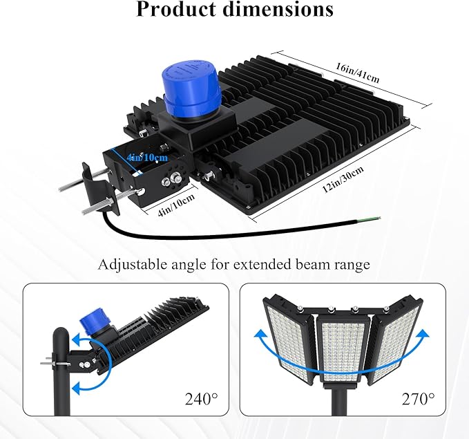 42000LM LED Parking Lot Light, 3 Pack 100W Stadium Light - Image 6