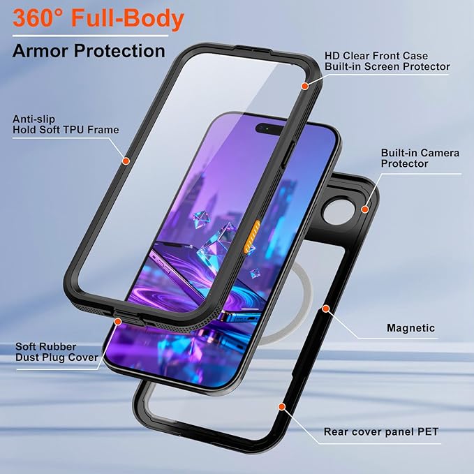 Underwater Case for iPhone 17 Air 6.5", IP68 Waterproof Shockproof Full Body - Image 9