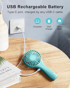TriPole Mini Handheld Fan Battery Operated Small Personal Portable Fans Speed - Image 6