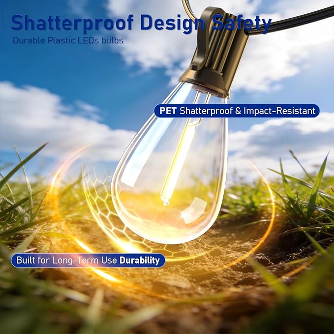 200FT LED Outdoor String Lights - Image 9