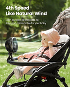 Gaiatop Baby Stroller Fan, 4000mAh Oscillating Mini Portable Fan - Image 3