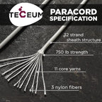 TECEUM Reflective Paracord Rope 1000 – 1000ft/200ft/100ft/50ft – 40+ Colors – - Image 2