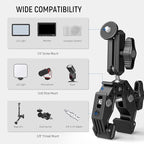 NEEWER Super Clamp with 3" Dual Ballhead Magic Arm, Cold Shoe, 1/4" Threads - Image 6
