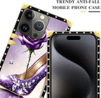 Compatible with iPhone 16 Pro Max Case, High Heeled Purple Diamond Rose Luxury - Image 4