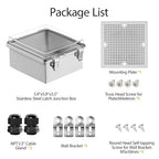 LeMotech Electrical Box, IP67 Waterproof Hinged Clear Cover Stainless Steel - Image 9