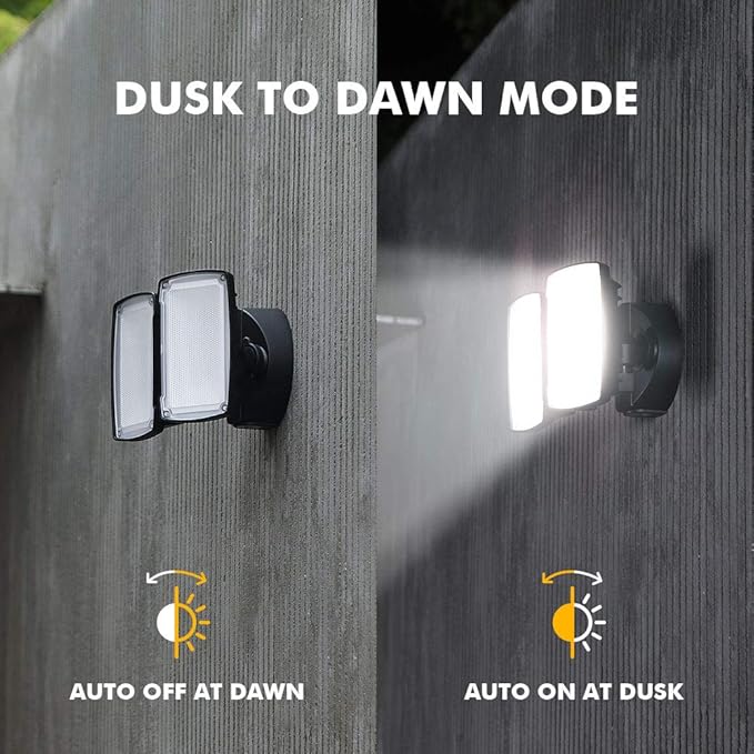 LUTEC LED 3500 Lumen 32W 5000K Integrated Dual-Head Floodlight Outdoor Dusk to - Image 2