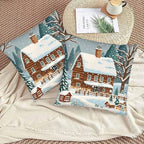 Farmhouse Throw Pillow Covers 18x18 Winter Snow Tree Set of 2 Pillow Cases - Image 3
