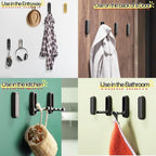 4 Pack Folding Wall Hooks, Foldable Black Coat Hooks - Image 2