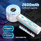 Portable High Speed Mini Handheld Fan, USB Rechargeable Neck Personal Mini Fan - Image 4
