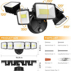 Onforu 120W 12000LM Dusk to Dawn Outdoor Lighting, 5 Heads Flood Lights Outdoor - Image 5